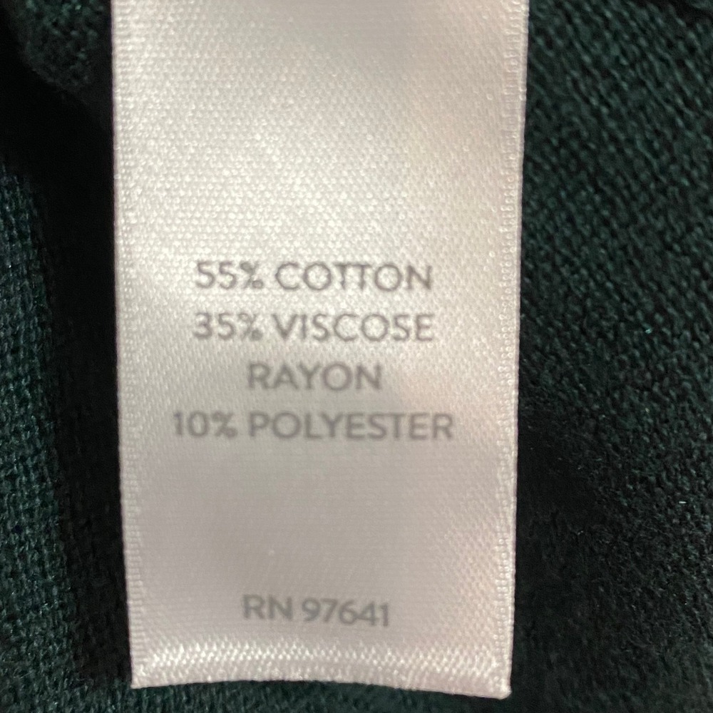 Pure Jill Green V-Neck Sweater Tunic Center Seam Relaxed Knit Pullover Women - Picture 6 of 8